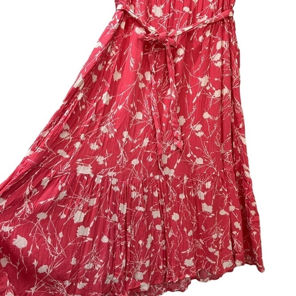 Encore by Idina Menzel Large Pink and White Floral Midi Romantic Tiers Dress R9 - Picture 6 of 8